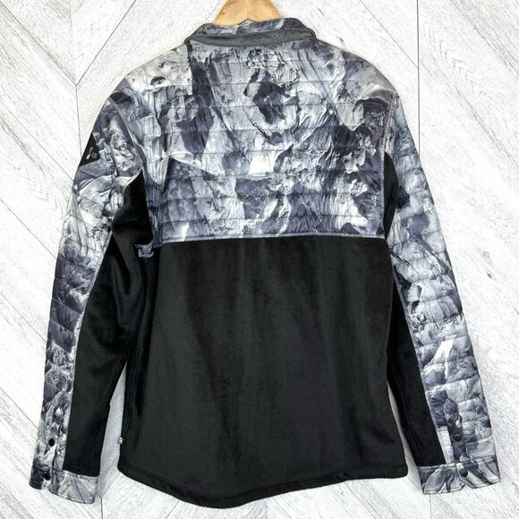 BURTON Backside Reversible Fleece Jacket Mens Size Large Gray Black Quilted - Picture 6 of 9